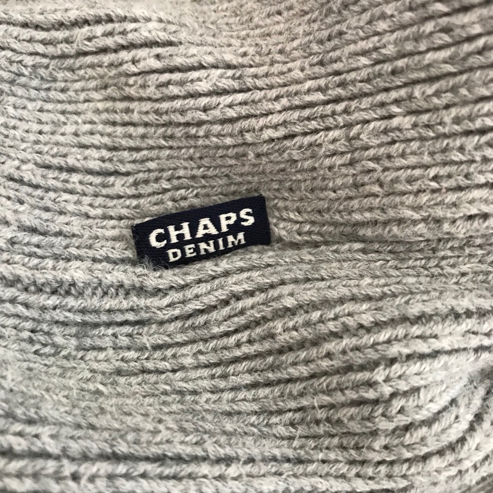 Chaps Size Medium Knit Sweater Pullover Denim Cot… - image 6